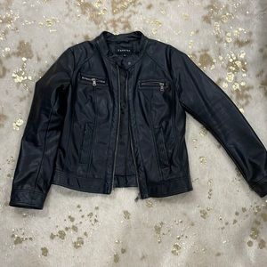 Fahsyee Faux Leather Jackets, Motorcycle Short PU Moto Biker Outwear Fitted Slim